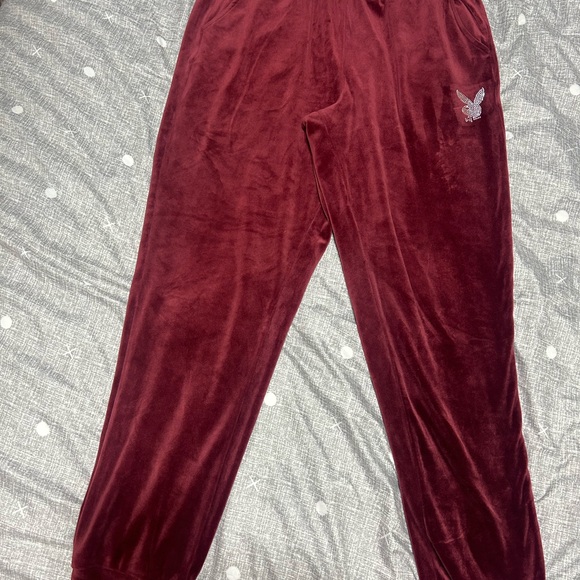Women’s playboy velour pants - Picture 2 of 2